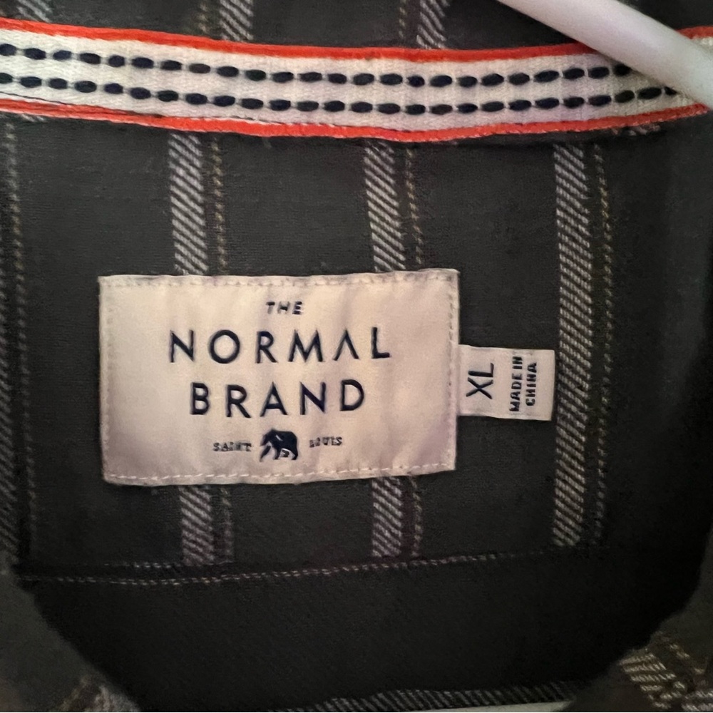 The Normal Brand mens short sleeve striped button down shirt | size Extra Large - Picture 11 of 11